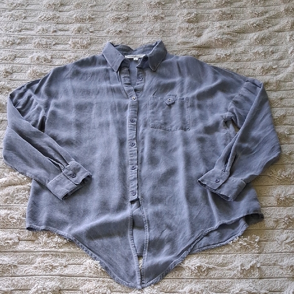 ANDREE BY UNIT Gray Casual Button Down Shirt - Picture 1 of 6